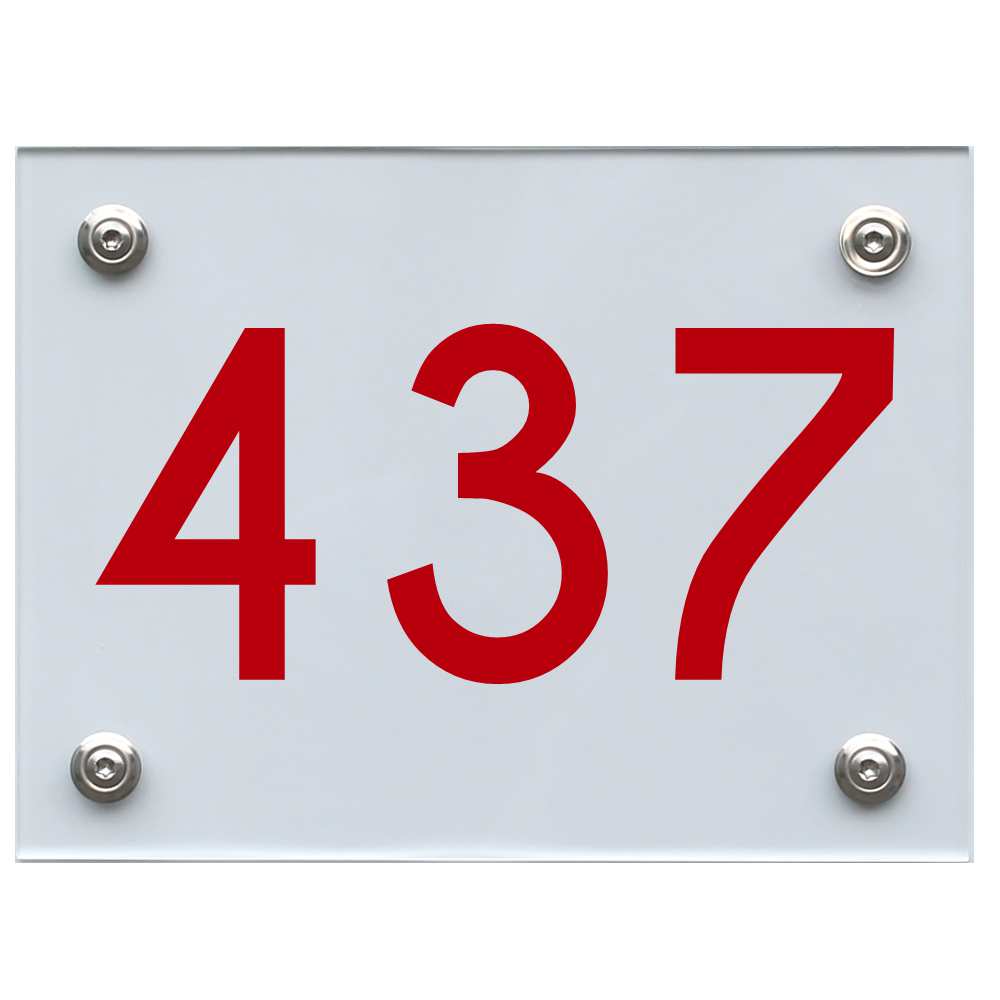 Hausnummernschild 437 rot
