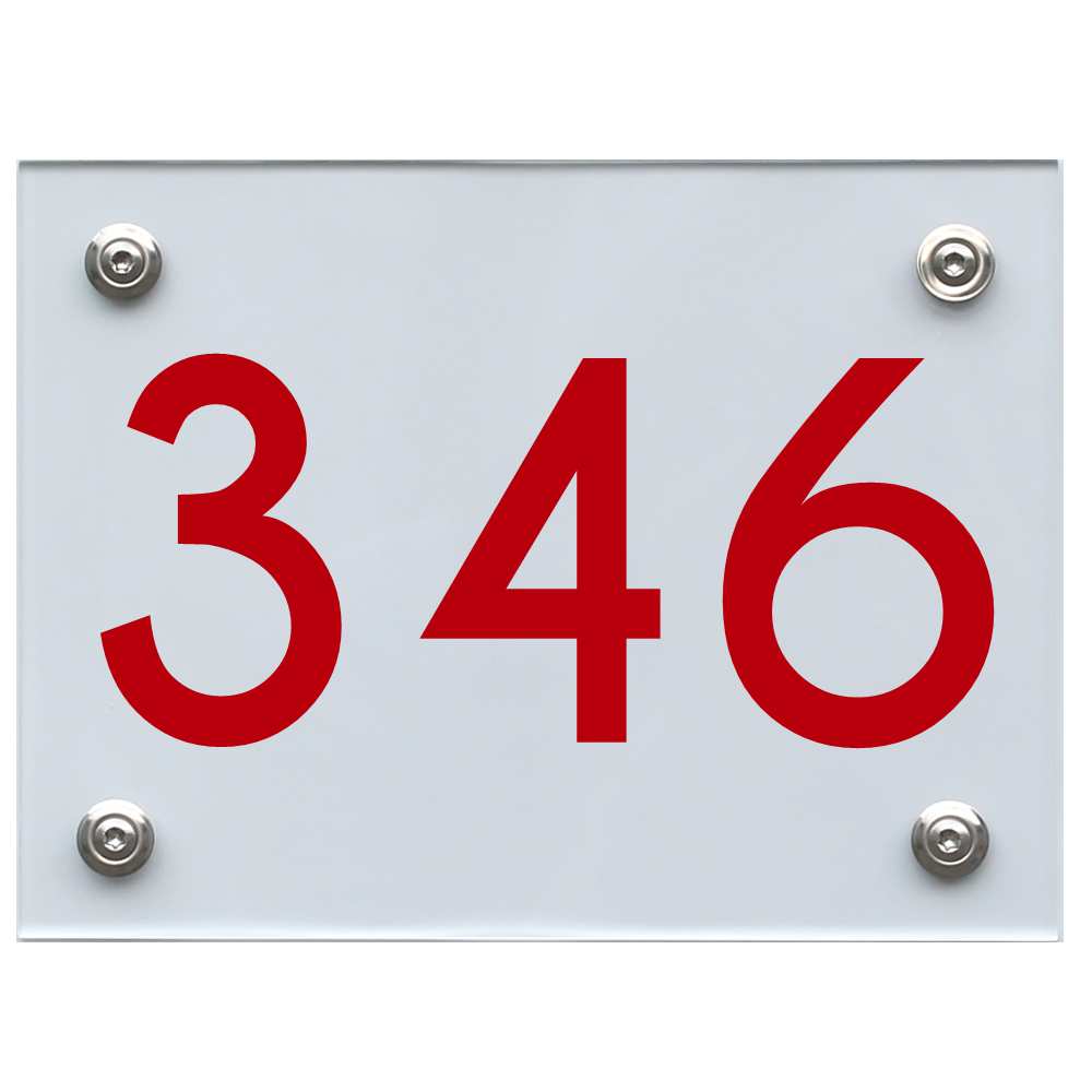 Hausnummernschild 346 rot