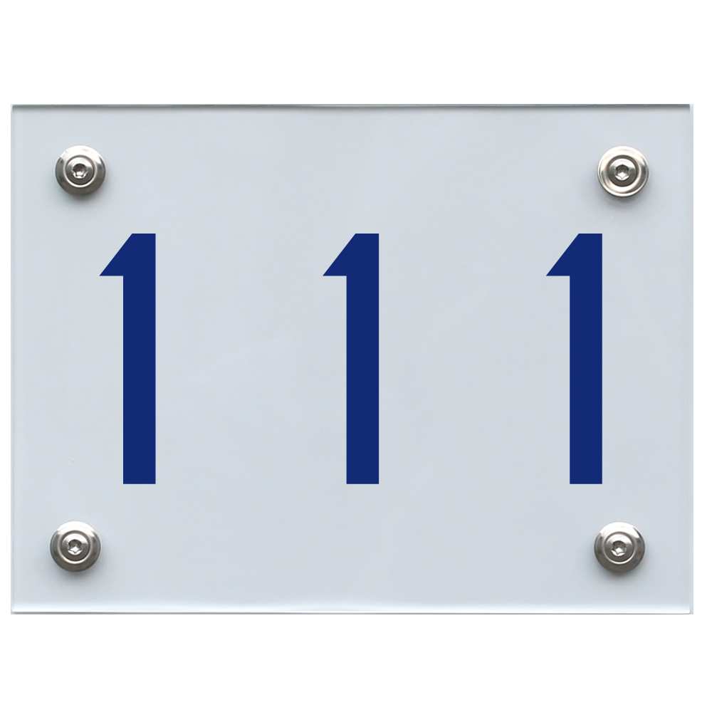 Hausnummernschild 111 blau