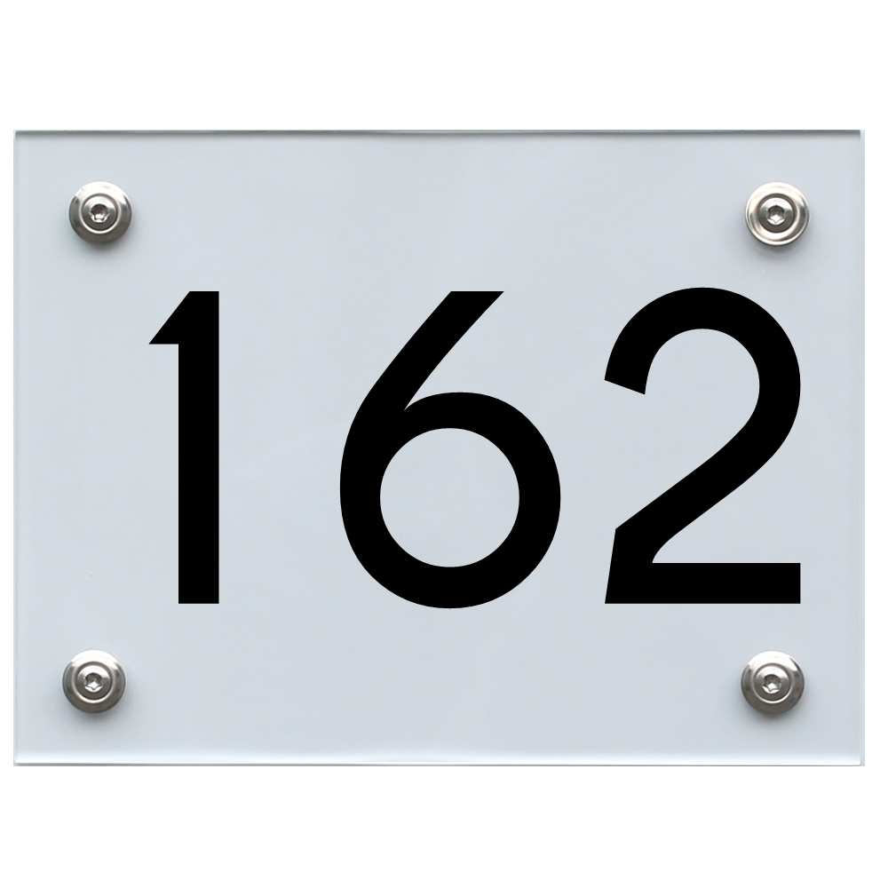 Hausnummernschild 162 schwarz