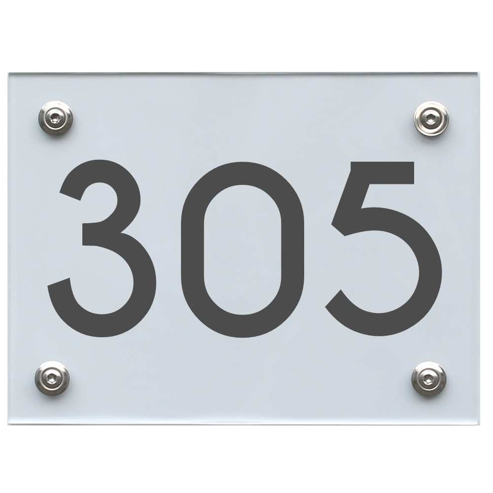 Hausnummernschild 305 dunkelgrau