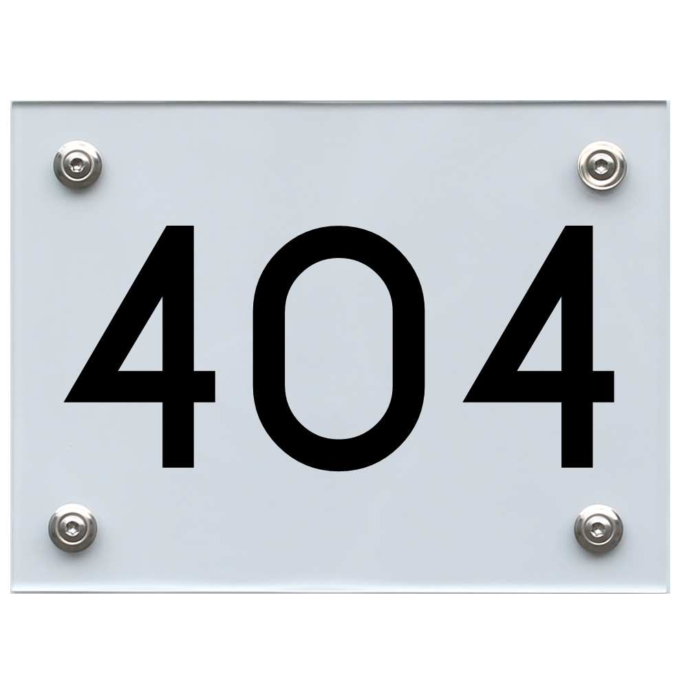 Hausnummernschild 404 schwarz