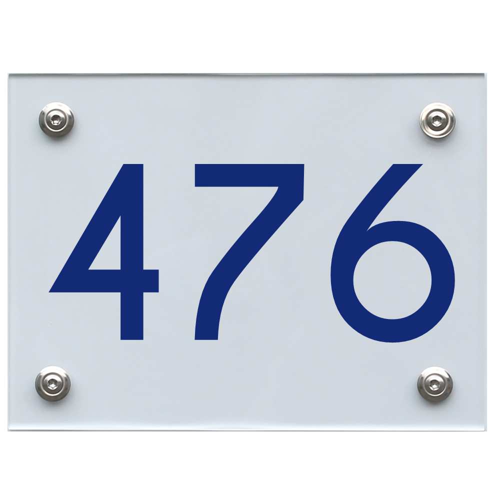 Hausnummernschild 476 blau