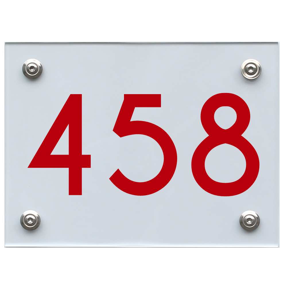 Hausnummernschild 458 rot