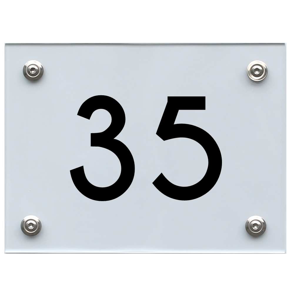 Hausnummernschild 35 schwarz