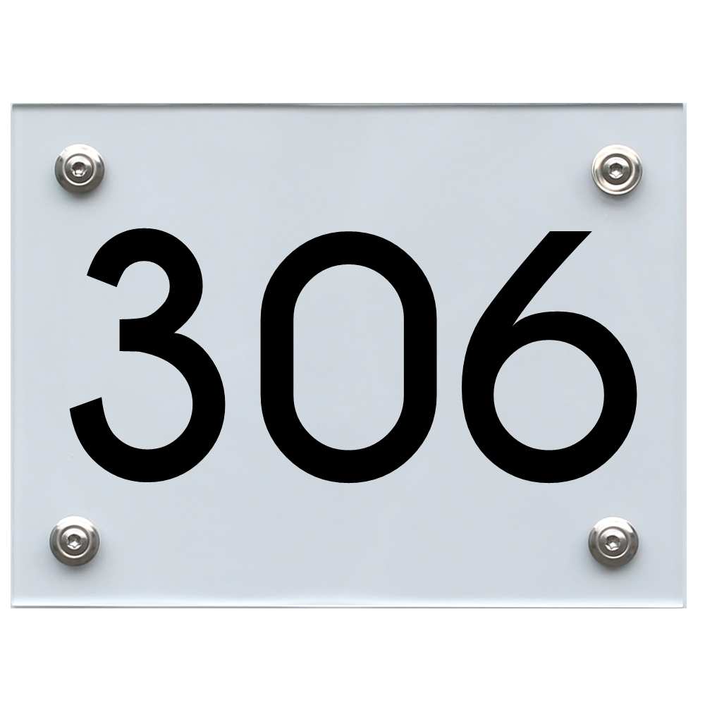 Hausnummernschild 306 schwarz