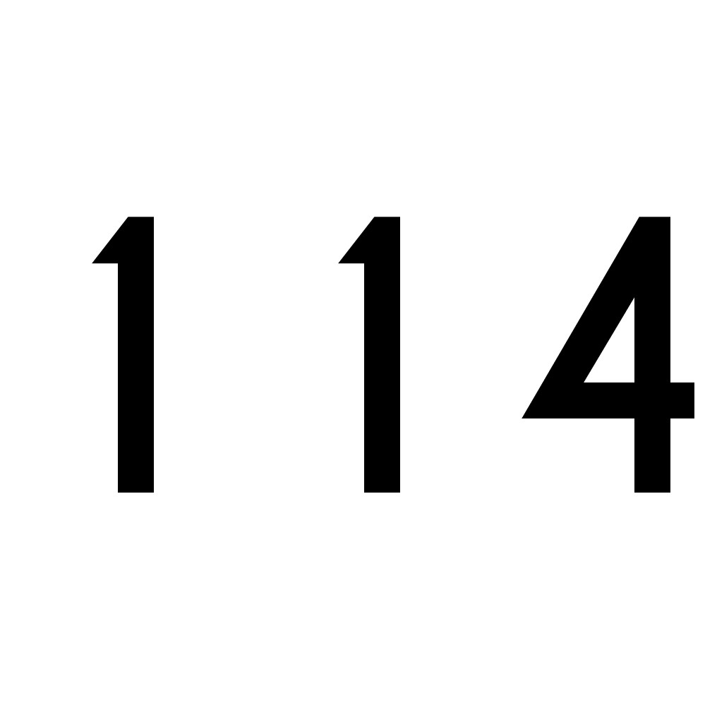 hausnummer-114 Hausnummer Aufkleber 114 schwarz