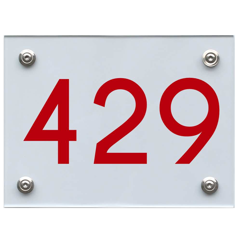 Hausnummernschild 429 rot
