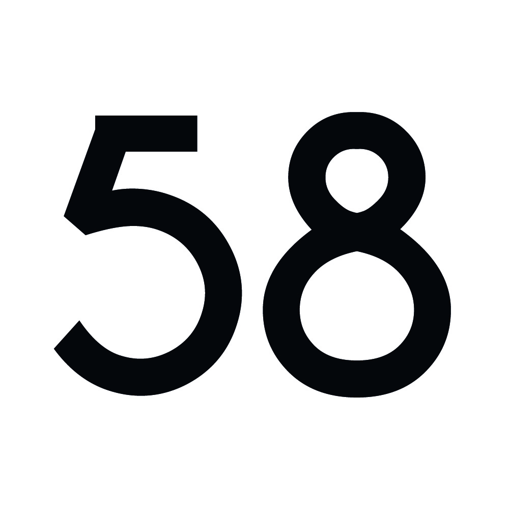 Zahlenaufkleber 58 schwarz