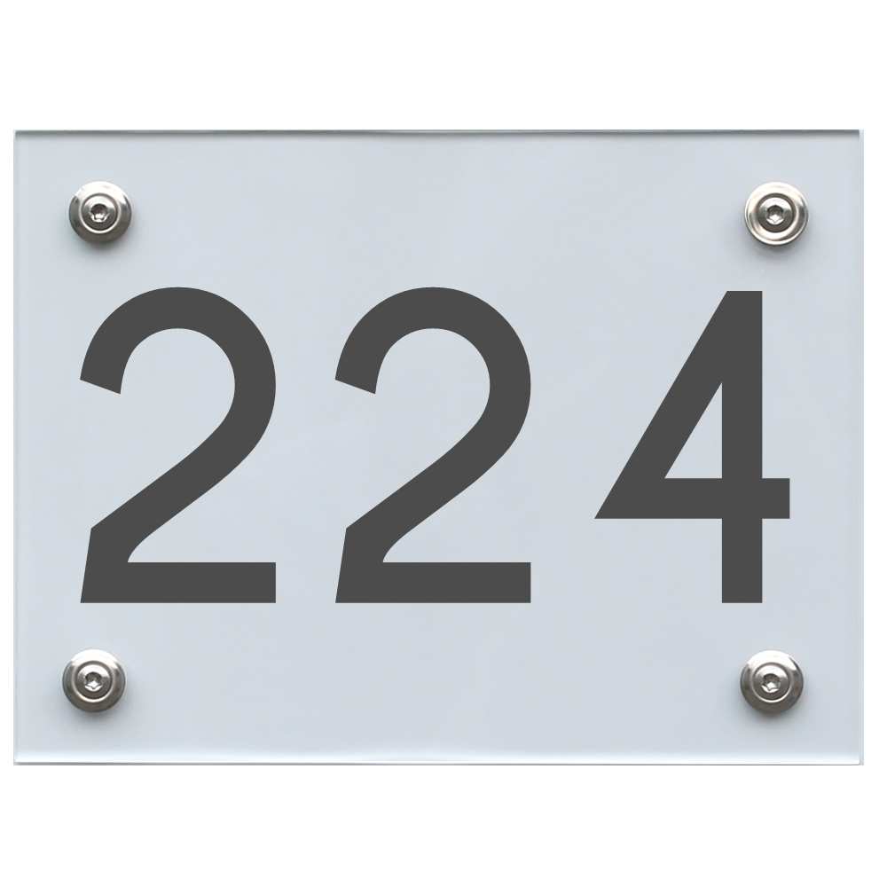 Hausnummernschild 224 dunkelgrau