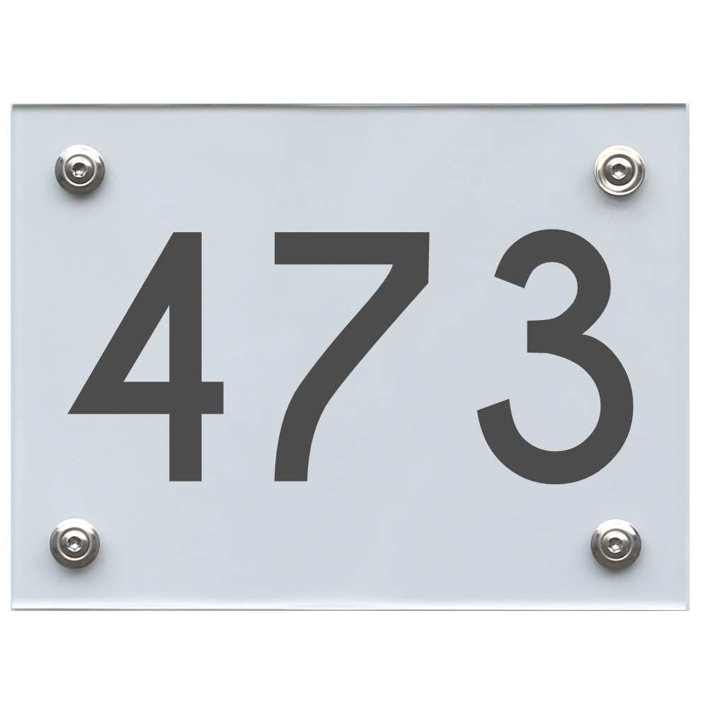 Hausnummernschild 473 dunkelgrau