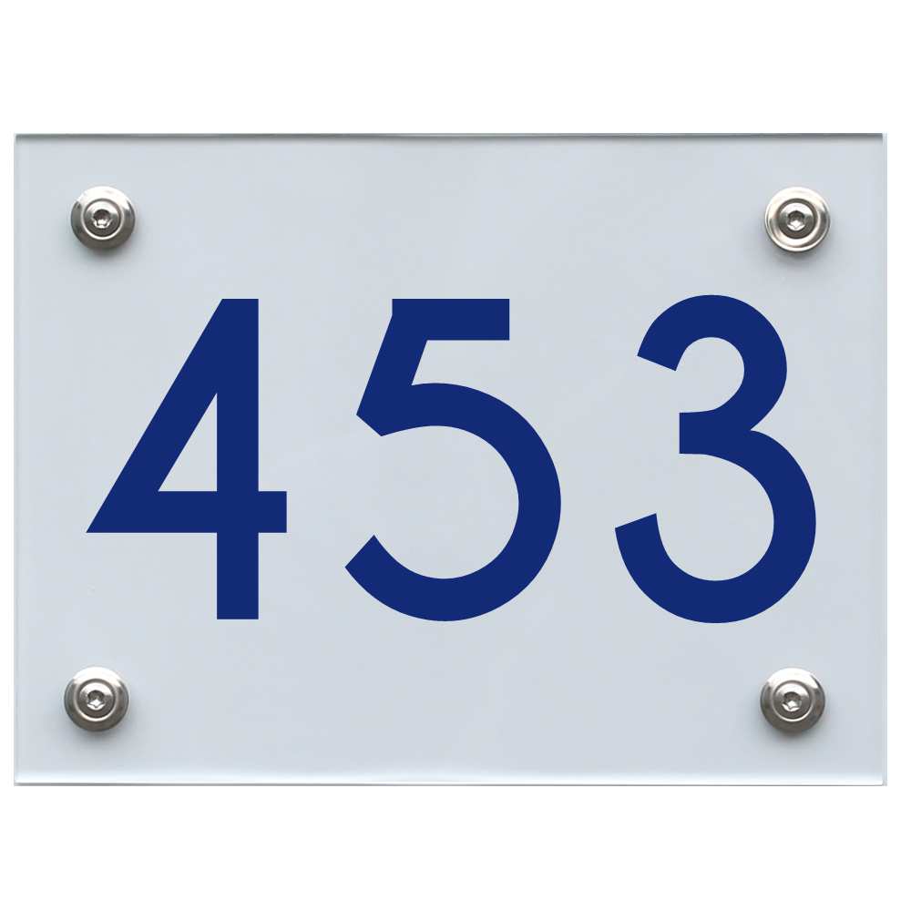 Hausnummernschild 453 blau