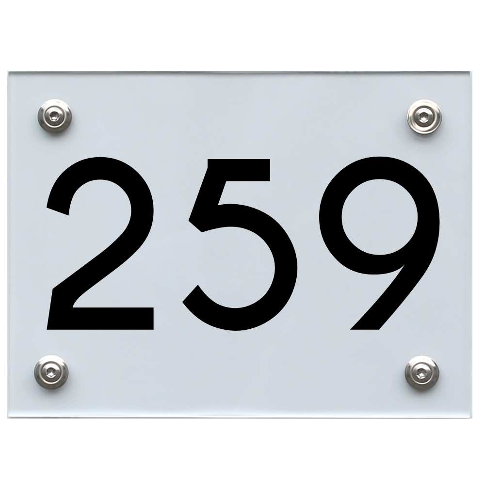 Hausnummernschild 259 schwarz