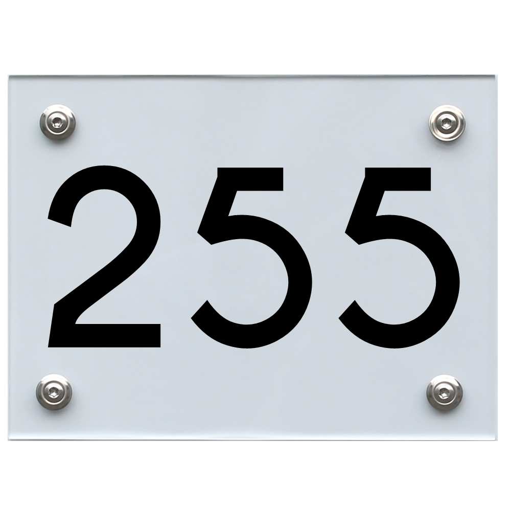 Hausnummernschild 255 schwarz