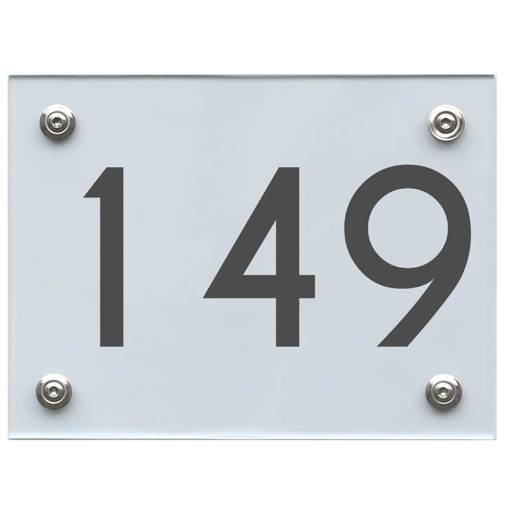 Hausnummernschild 149 dunkelgrau