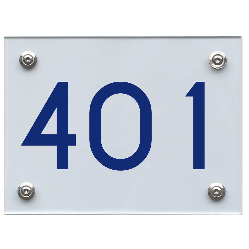 Hausnummernschild 401 blau