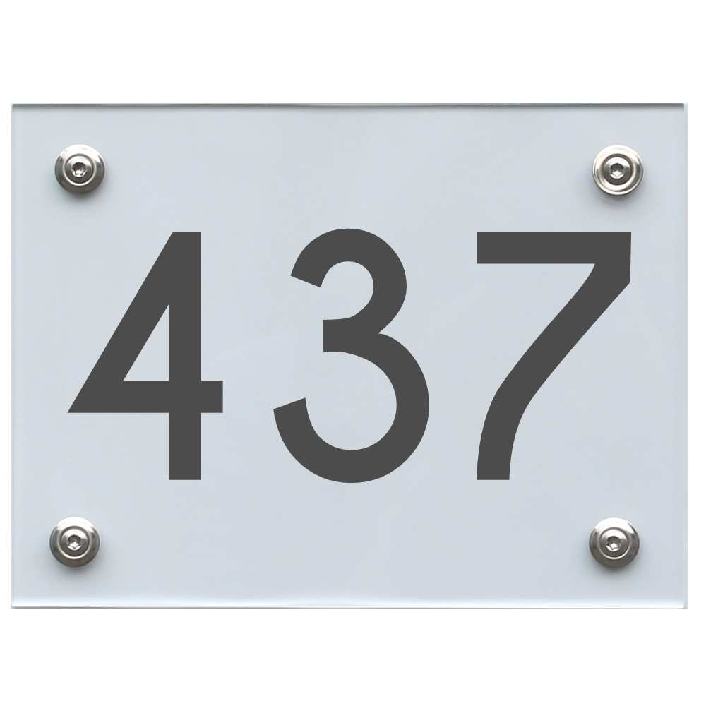 Hausnummernschild 437 dunkelgrau