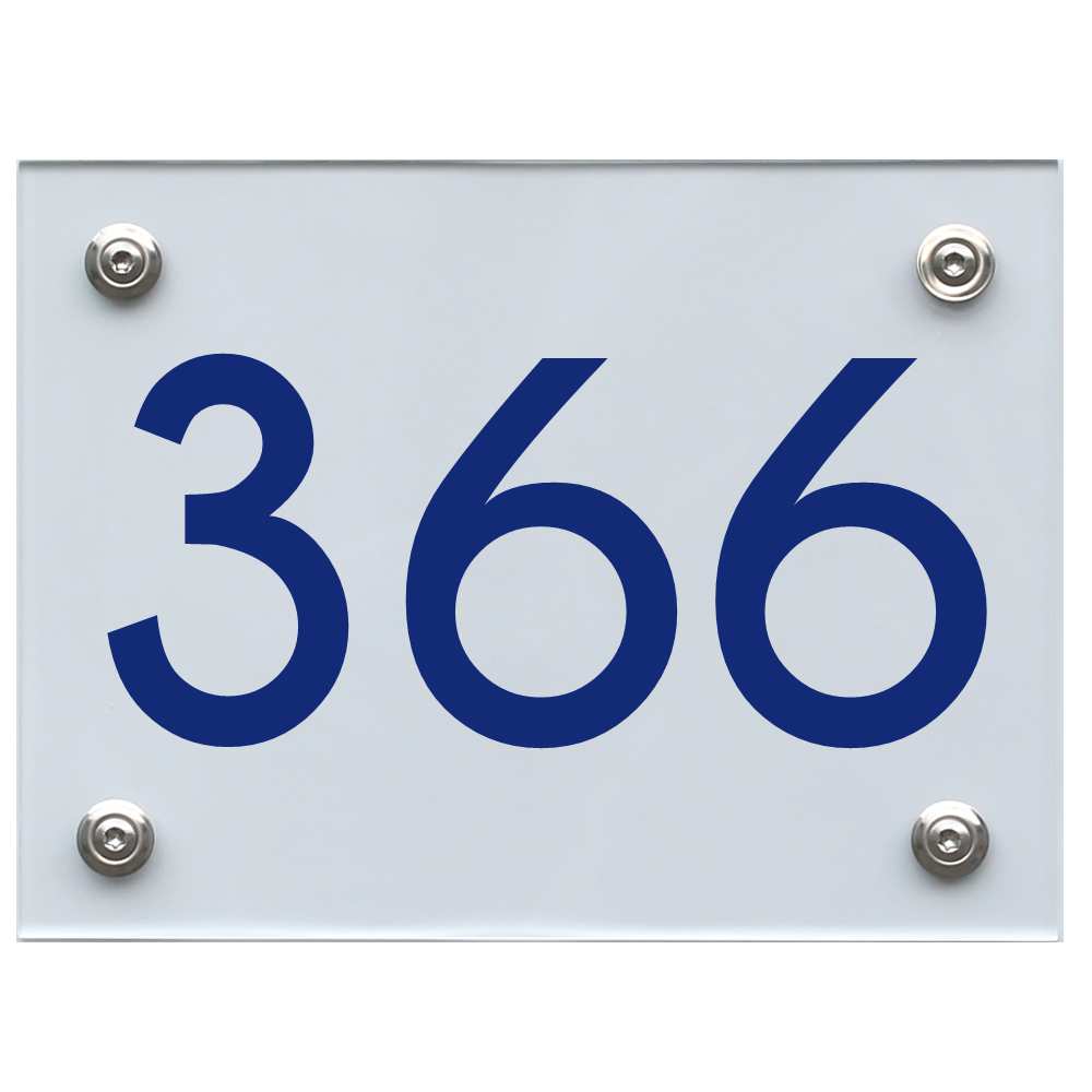Hausnummernschild 366 blau