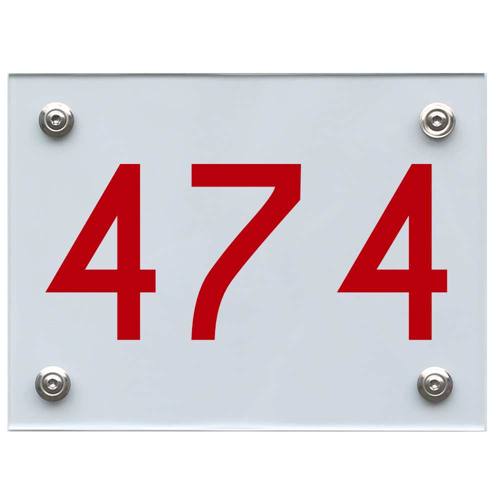 Hausnummernschild 474 rot