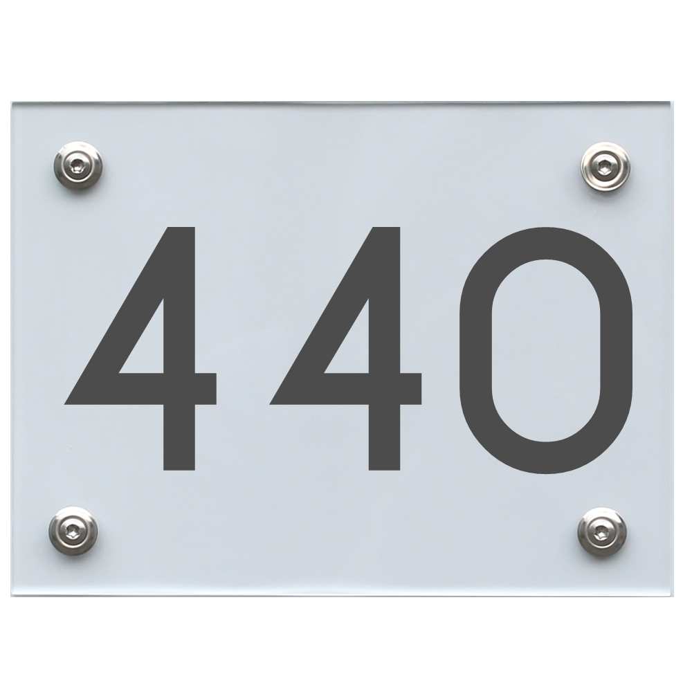 Hausnummernschild 440 dunkelgrau