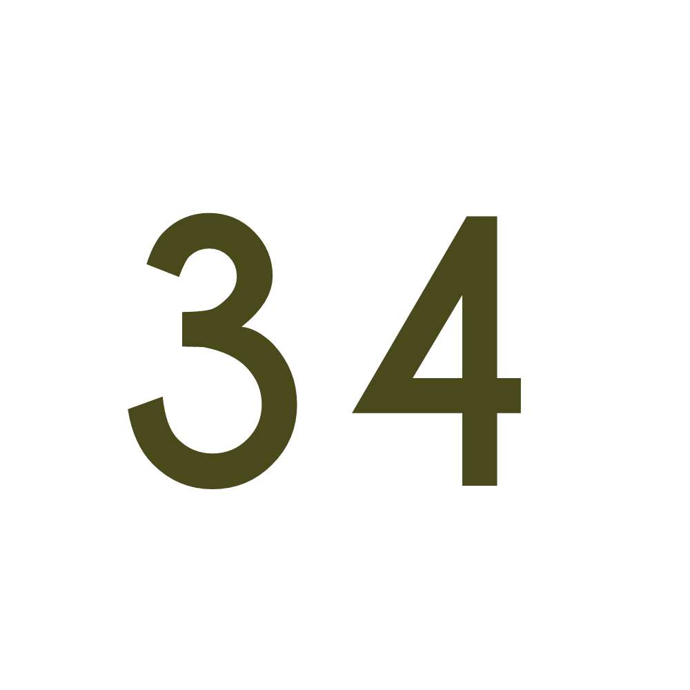 Hausnummer Aufkleber 34 gold