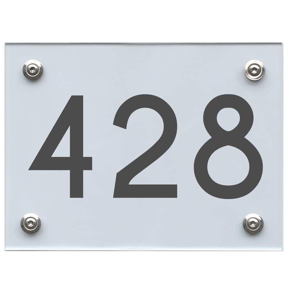 Hausnummernschild 428 dunkelgrau