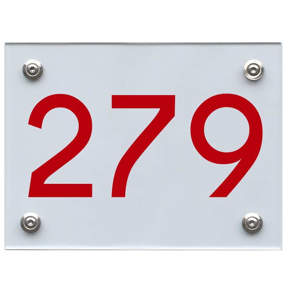 Hausnummernschild 279 rot