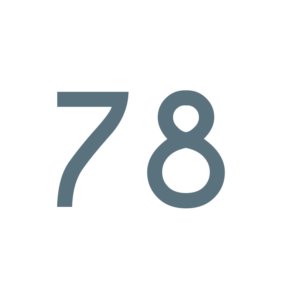 Hausnummer Aufkleber 78 silber