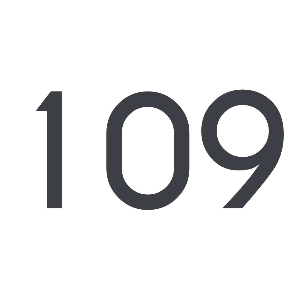 Hausnummer Aufkleber 109 dunkelgrau