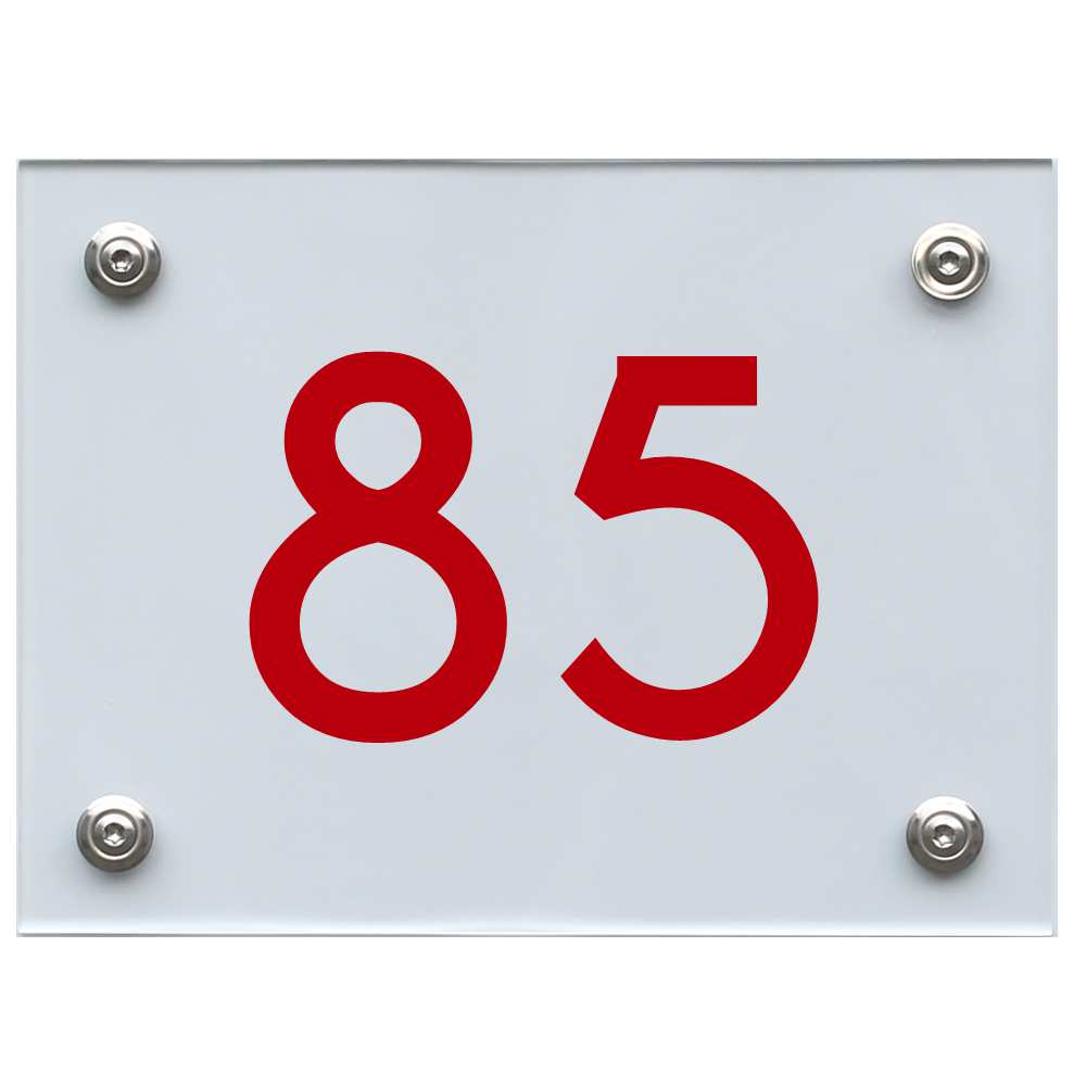 Hausnummernschild 85 rot