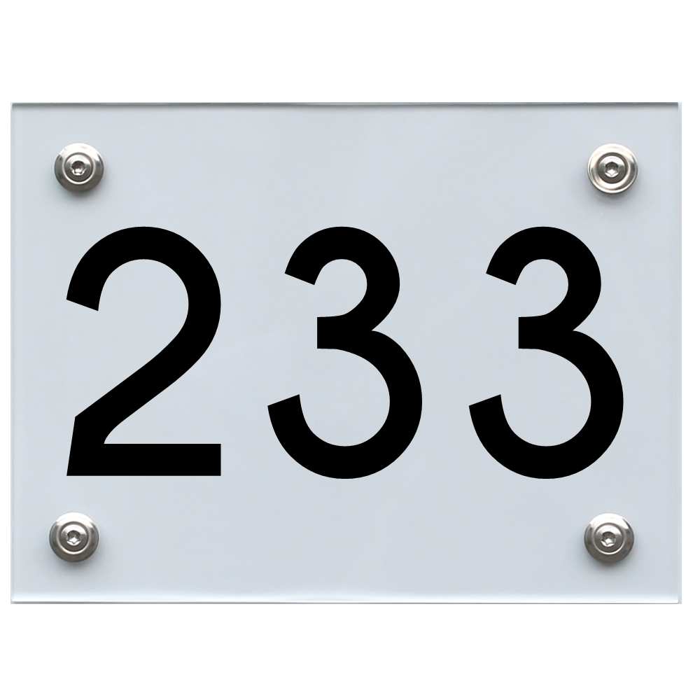 Hausnummernschild 233 schwarz