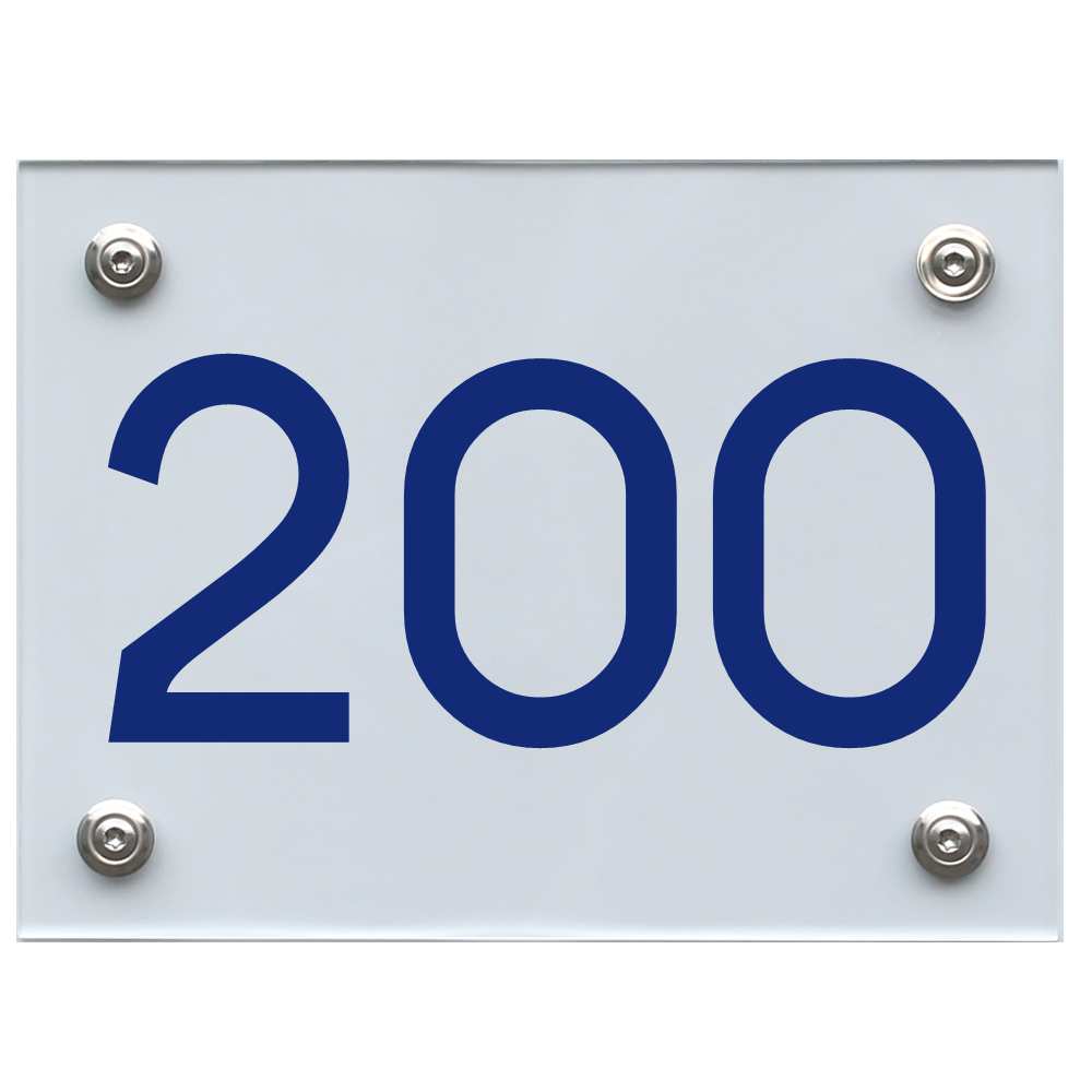 Hausnummernschild 200 blau