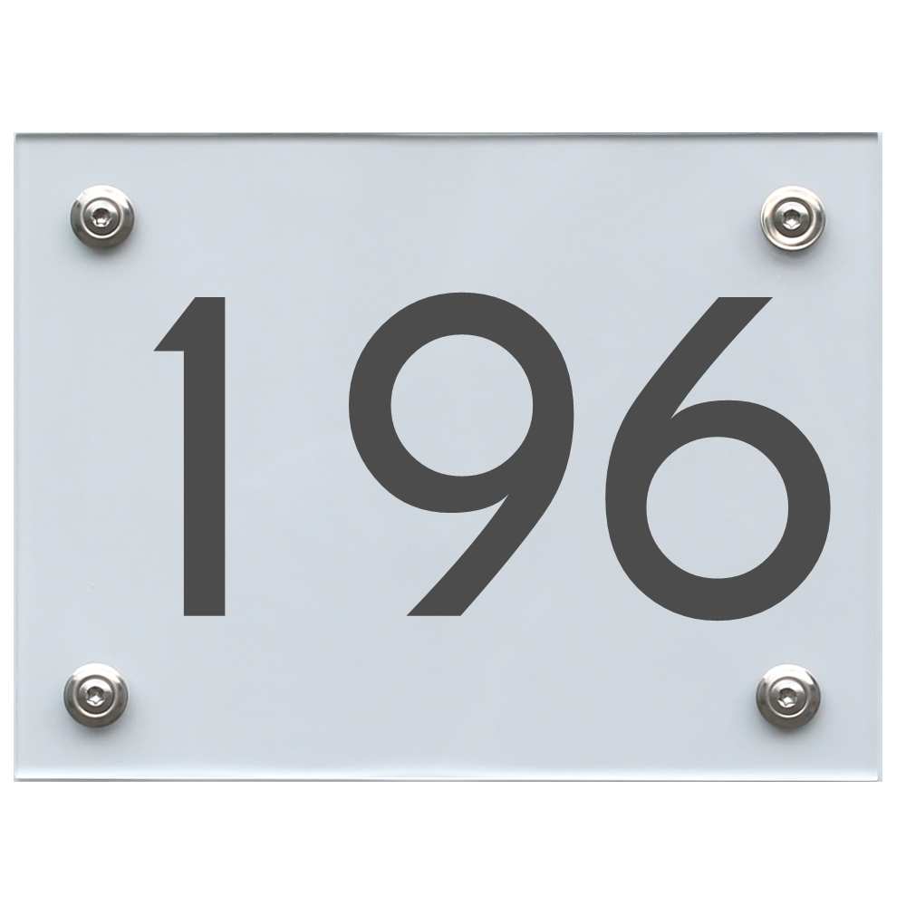 Hausnummernschild 196 dunkelgrau