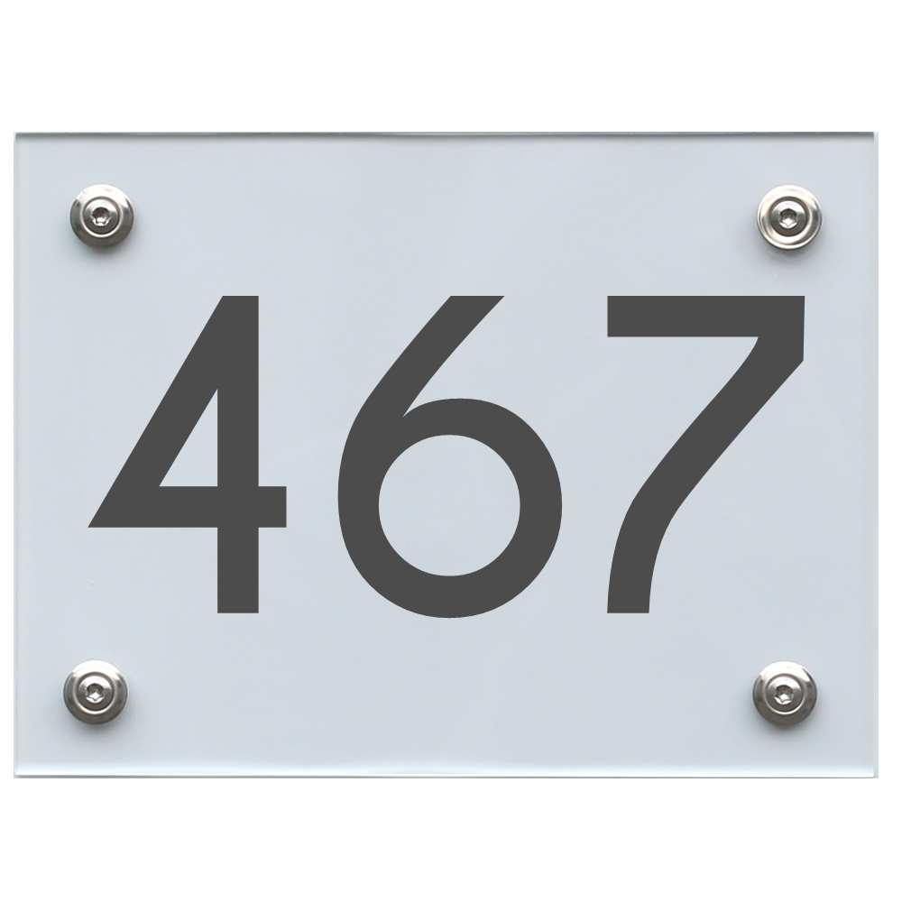 Hausnummernschild 467 dunkelgrau
