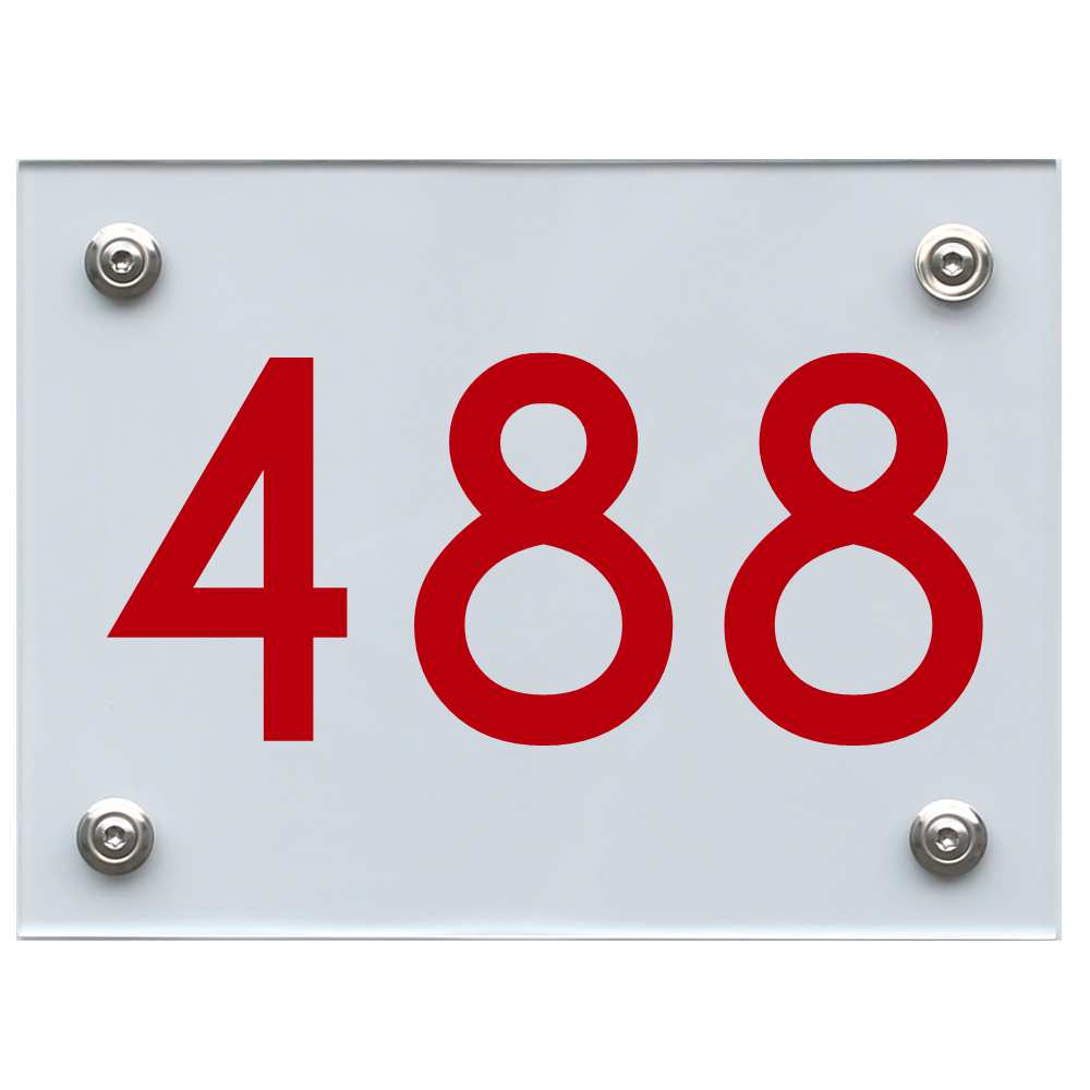 Hausnummernschild 488 rot