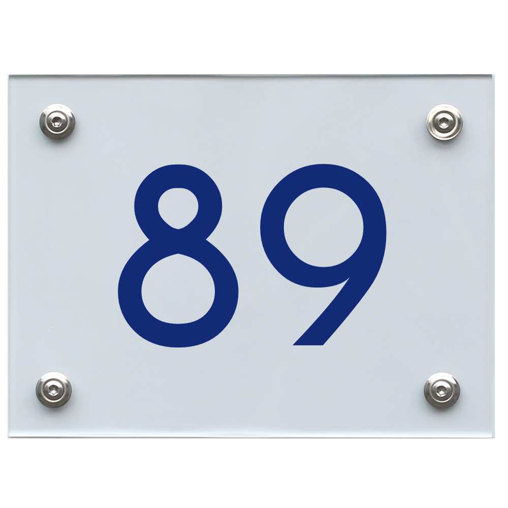 Hausnummernschild 89 blau