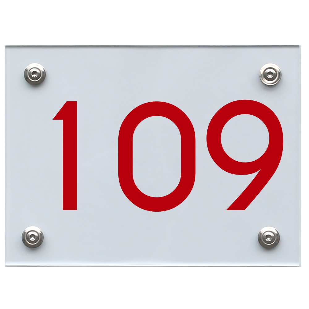 Hausnummernschild 109 rot