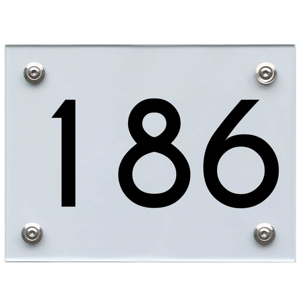 Hausnummernschild 186 schwarz
