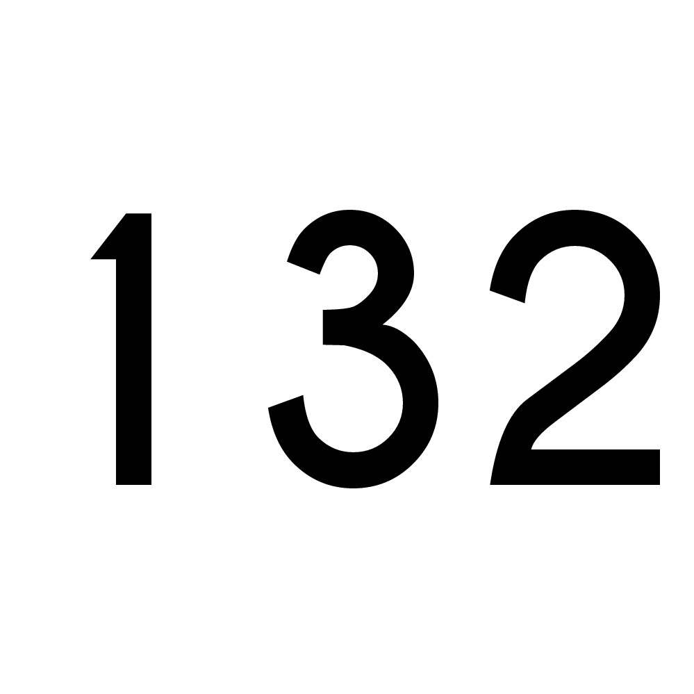 Hausnummer Aufkleber 132 schwarz