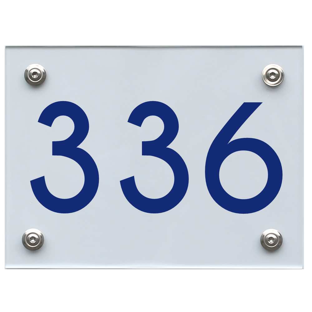 Hausnummernschild 336 blau