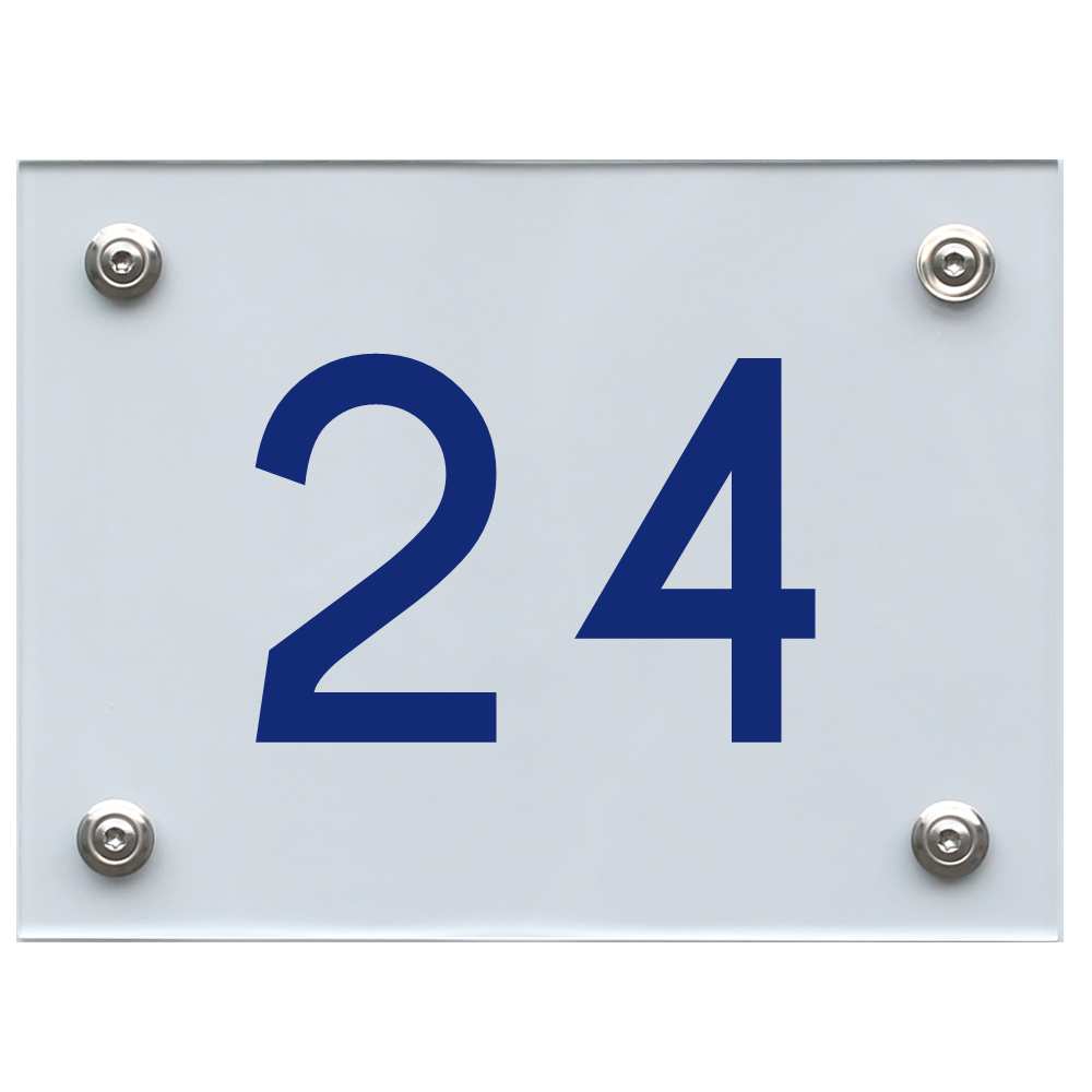 Hausnummernschild 24 blau