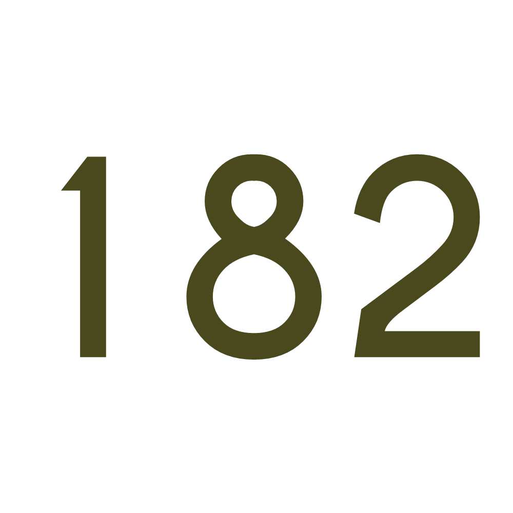 Hausnummer Aufkleber 182 gold