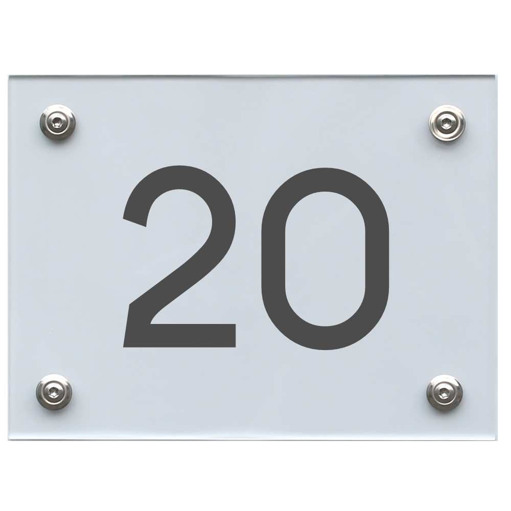 Hausnummernschild 20 dunkelgrau