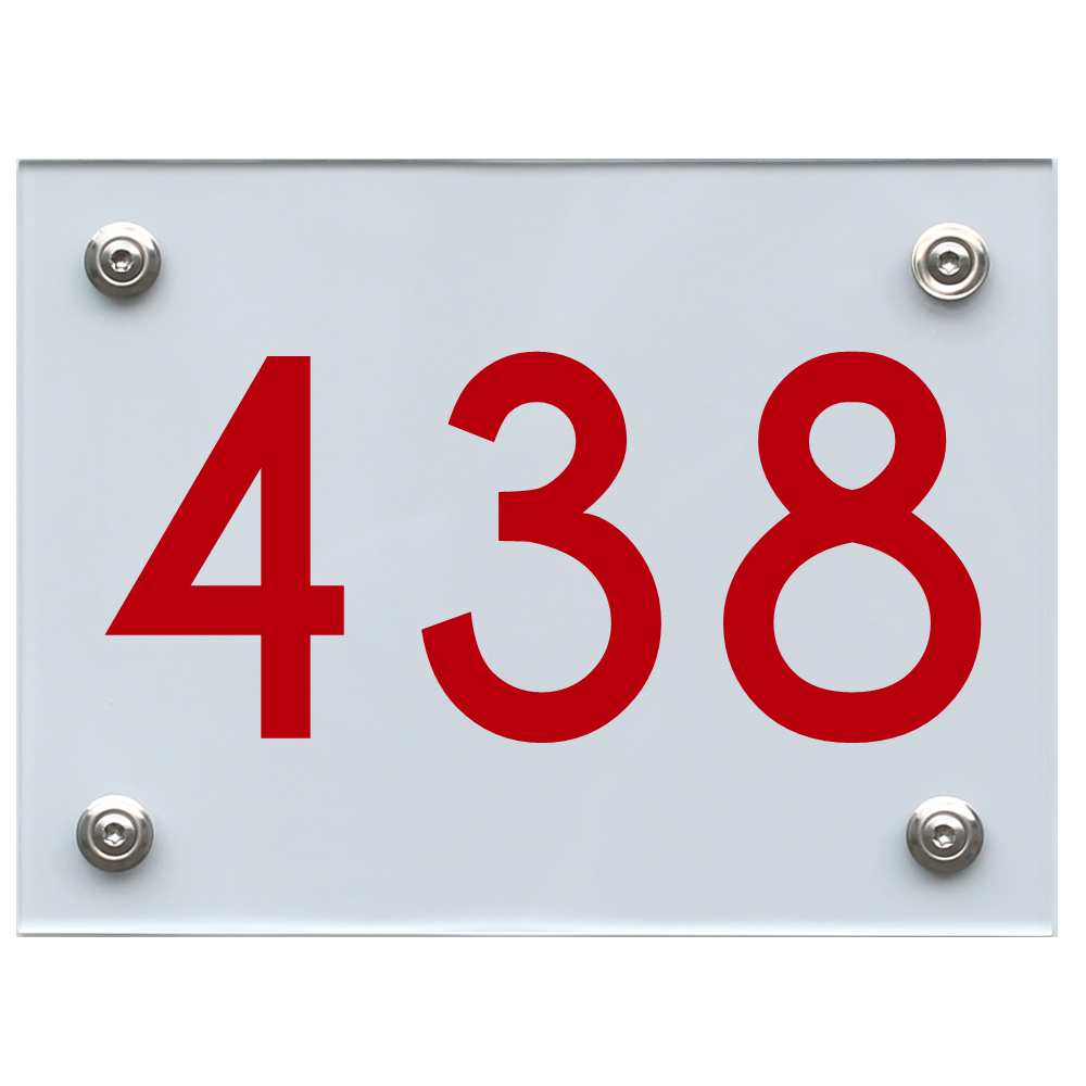 Hausnummernschild 438 rot