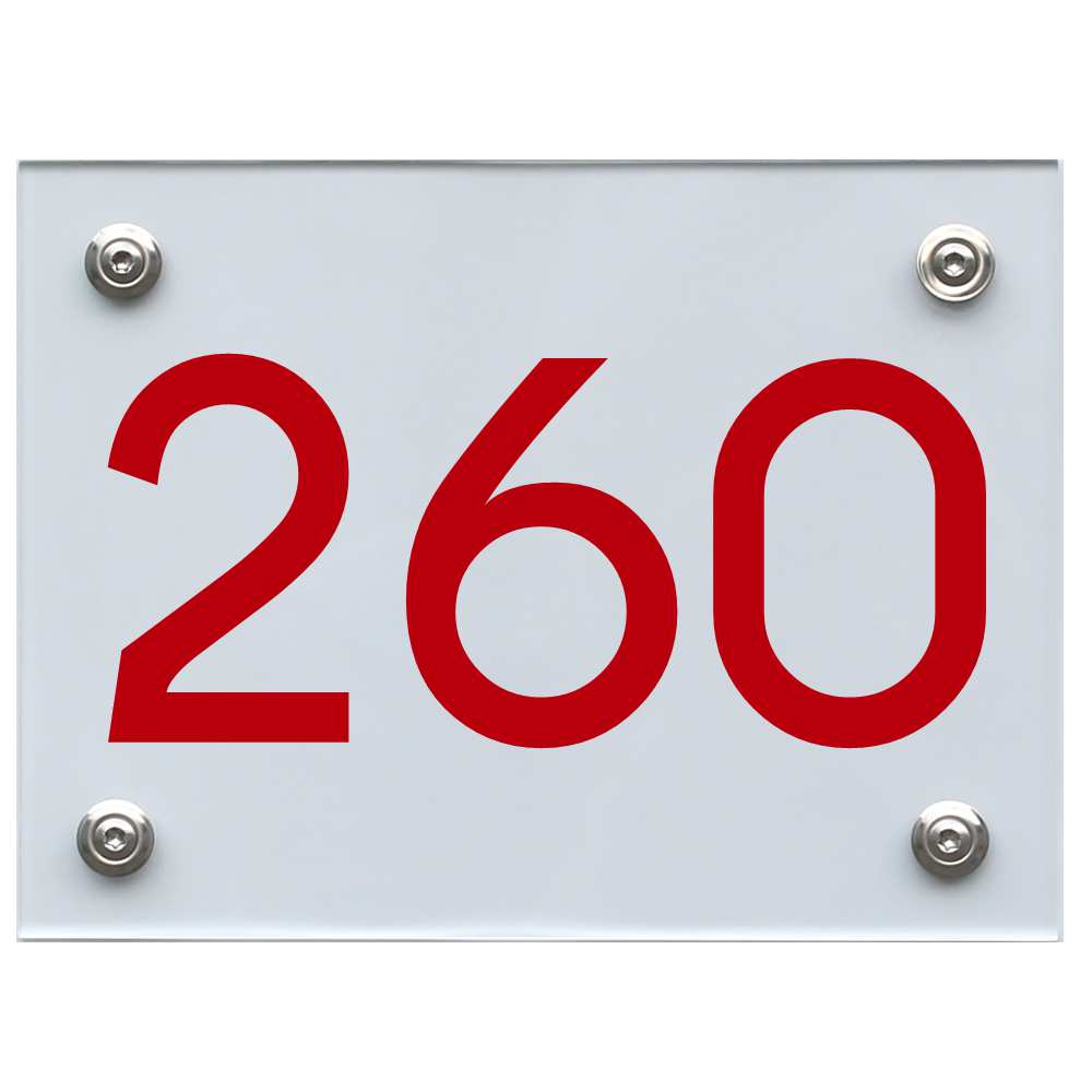 Hausnummernschild 260 rot