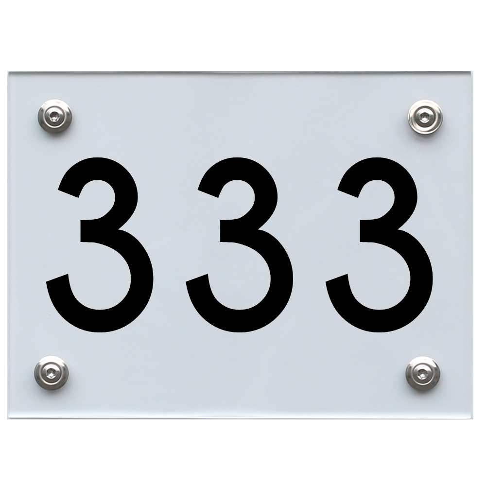 Hausnummernschild 333 schwarz