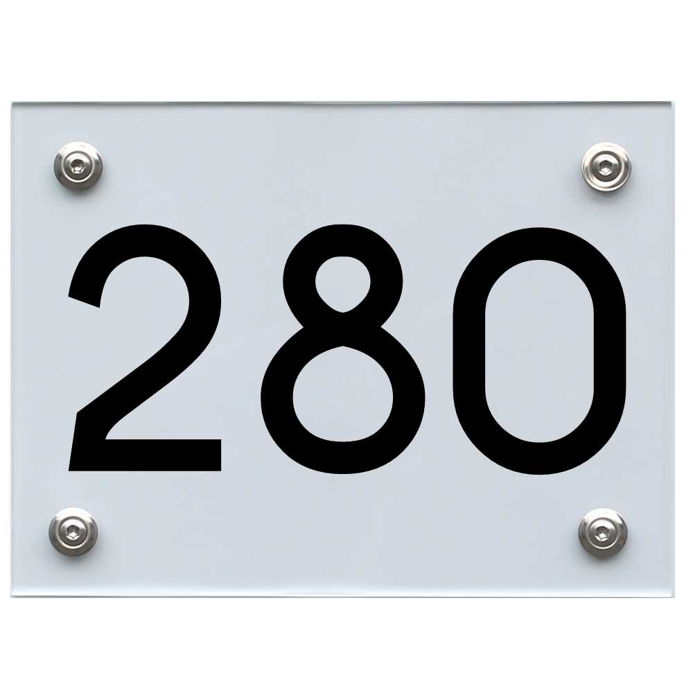 Hausnummernschild 280 schwarz