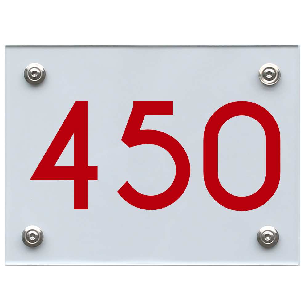 Hausnummernschild 450 rot