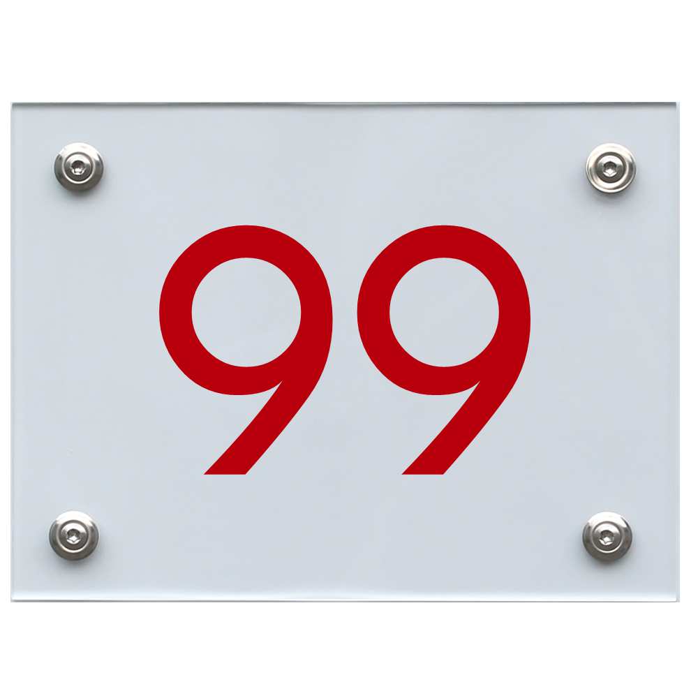 Hausnummernschild 99 rot