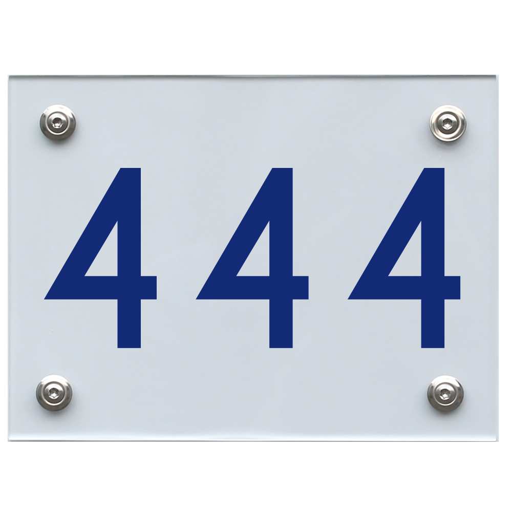 Hausnummernschild 444 blau